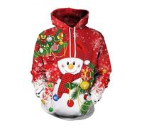 Sudadera de Navidad para hombre de manga larga con capucha de gran tamaño, chic y elegante, 3D, estampado casual, holgado, con capucha, otoño, invierno, carnaval, Navidad, fiesta, sudadera 2025