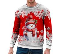 Sudadera de Navidad para hombre, diseño divertido de Papá Noel | Sudadera de forro polar de gran tamaño para hombre, de invierno, de manga larga, diseño de Papá Noel, ropa de calle