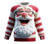 Sudadera de Navidad para hombre, ligera, con estampado de Papá Noel | Suéter retro ligero de Navidad para hombres y hombres, sudaderas de cuello redondo con estampado de Papá Noel