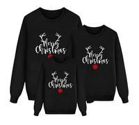 Sudadera de Navidad para la Familia a Juego, Conjunto de Jerseys con Temática de Santa Claus y Renos, Divertido y Cálido para Padres e Hijos 02