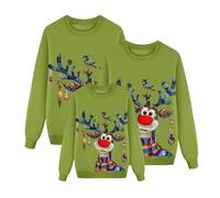 Sudadera de Navidad para la Familia a Juego, Conjunto de Jerseys con Temática de Santa Claus y Renos, Divertido y Cálido para Padres e Hijos 02