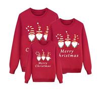 Sudadera de Navidad para la Familia a Juego, Conjunto de Jerseys con Temática de Santa Claus y Renos, Divertido y Cálido para Padres e Hijos 02