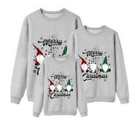 Sudadera de Navidad para la Familia a Juego, Conjunto de Jerseys con Temática de Santa Claus y Renos, Divertido y Cálido para Padres e Hijos 02