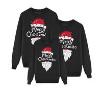 Sudadera de Navidad para la Familia a Juego, Conjunto de Jerseys con Temática de Santa Claus y Renos, Divertido y Cálido para Padres e Hijos 01