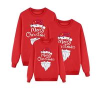 Sudadera de Navidad para la Familia a Juego, Conjunto de Jerseys con Temática de Santa Claus y Renos, Divertido y Cálido para Padres e Hijos 03