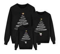 Sudadera de Navidad para la Familia a Juego, Conjunto de Jerseys con Temática de Santa Claus y Renos, Divertido y Cálido para Padres e Hijos 03