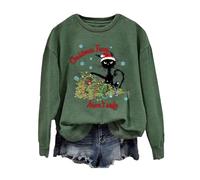 Sudadera de Navidad para mujer, con estampado de perro, sudadera de Navidad personalizada de manga larga con cuello redondo para mujer, Sudadera Jn para mujer, S