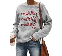 Sudadera de Navidad para mujer con texto "Merry and Bright Christmas", Gris (grey-2), XL