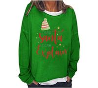 Sudadera de Navidad para mujer, de manga larga, cuello redondo, con texto en inglés "Dear Santa I Can Explique", sudadera con capucha, informal, disfraz de fiesta para interiores y exteriores, regalos