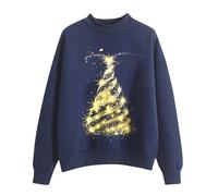 Sudadera de Navidad para mujer, divertida, suéter de Navidad para mujer, oversize, suéter de Navidad con motivos navideños, cómodo Merry Christmas Fun traje de Navidad