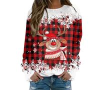 Sudadera de Navidad para mujer, elegante, suéter de Navidad para mujer, algodón, Ugly Navidad, suéter cálido con motivos navideños, suave, Merry Christmas, informal, ropa de Navidad