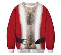 Sudadera de Navidad para mujer, manga larga, impresión digital 3D, cuello redondo, jersey de impresión extraña, ropa de pareja, disfraz de fiesta para interiores y exteriores, regalos de Navidad