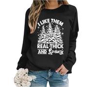 Sudadera de Navidad para mujer sin capucha, suéter de Navidad para mujer, divertido, suéter navideño para mujer con motivos navideños, informal, Merry Christmas Fun ropa de Navidad