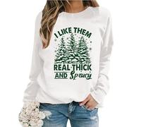 Sudadera de Navidad para mujer sin capucha, suéter de Navidad para mujer, divertido, suéter navideño para mujer con motivos navideños, informal, Merry Christmas Fun ropa de Navidad