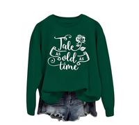 Sudadera de Navidad para mujer, suéter de gran tamaño, con texto en inglés "Tale As Old As Time" con estampado de árbol de Navidad, sudadera con capucha, disfraz casual de fiesta para interiores y