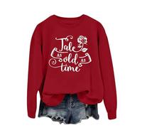 Sudadera de Navidad para mujer, suéter de gran tamaño, con texto en inglés "Tale As Old As Time" con estampado de árbol de Navidad, sudadera con capucha, disfraz casual de fiesta para interiores y