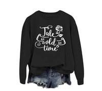Sudadera de Navidad para mujer, suéter de gran tamaño, con texto en inglés "Tale As Old As Time" con estampado de árbol de Navidad, sudadera con capucha, disfraz casual de fiesta para interiores y