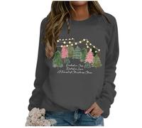 Sudadera de Navidad para mujer, tallas grandes, suéter de Navidad para mujer, suéter de Navidad Ugly con motivos navideños cómodo Merry Christmas Fun traje de Navidad Navidad Tops