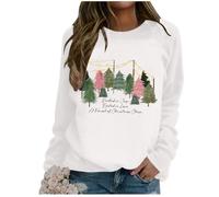 Sudadera de Navidad para mujer, tallas grandes, suéter de Navidad para mujer, suéter de Navidad Ugly con motivos navideños cómodo Merry Christmas Fun traje de Navidad Navidad Tops