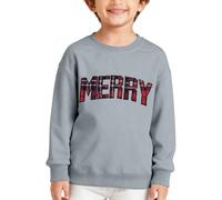 Sudadera de Navidad para niños, manga larga, cuello de la carta, impresión de la carta, suave, informal, suéter, alto para niños, otoño, invierno, fiesta, sudadera, de 3 a 14 años