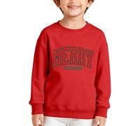 Sudadera de Navidad para niños y niñas, manga larga, cuello y crew, impresión de carta, suave, informal, suéter, alto para niños, otoño, invierno, fiesta, sudadera de 3 a 14 años