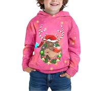 Sudadera De Navidad Sudadera Con Capucha Forrado Polar Con Patrón Reno Chico Fiestas Reuniones Diario Salidas Famosas