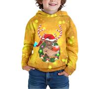 Sudadera De Navidad Sudadera Con Capucha Forrado Polar Con Patrón Reno Chico Fiestas Reuniones Diario Salidas Famosas