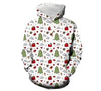 Sudadera de Navidad- Suéter feo de Navidad Sudadera con capucha para niño Colección Navidad 2023 Impreso Dinosaurio 3D Lindo e ideal para el día a día. Fiestas Reuniones Diario Salidas Famosos