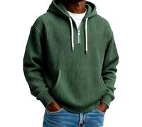 Sudadera de pana con media cremallera para hombre, media cremallera, casual, sencilla, de manga larga, para invierno y otoño, para deportes al aire libre, Verde tirando a negro, M