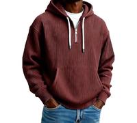 Sudadera de pana con media cremallera para hombre, media cremallera, casual, sencilla, de manga larga, para invierno y otoño, para deportes al aire libre, Vino, 5XL