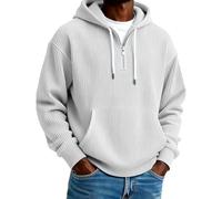 Sudadera de pana con media cremallera para hombre, media cremallera, casual, sencilla, de manga larga, para invierno y otoño, para deportes al aire libre, Ceniciento claro, L