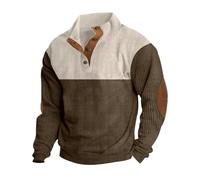 Sudadera de pana de manga larga para hombre, cuello en V, jersey de pana de ajuste regular, sudadera con botones, sudadera de invierno, sudaderas Henley cálidas, sudaderas clásicas casuales con