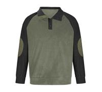Sudadera de pana para hombre, con botones, cuello en V, manga larga, con retazos, color de retazos, suéteres deportivos, cuello alto, suéter de punto cálido, ajuste regular, con parches en los codos