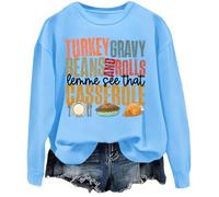 Sudadera de pavo con frijoles y rollos Let Me See That Casserole, camisa de frijoles y rollos, Azul (carolina blue), 3XL