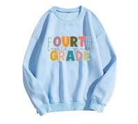 Sudadera de profesor para mujer sin comienzo escolar camiseta gráfica de manga larga para vacaciones, aniversario, graduación, regalo educador, compañero versátil en la vida cotidiana, azul claro, XXL