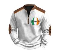 Sudadera de San Patricio para hombre, color verde, 2026, a la moda, holgada, a la moda, con estampado 3D, ropa para festivales del día irlandés, blanco, M