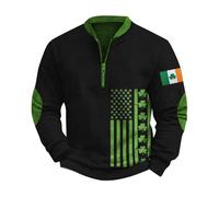 Sudadera de San Patricio para hombre, color verde, 2026, a la moda, holgada, a la moda, con estampado 3D, ropa para festivales del día irlandés, Negro, XXL