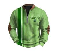 Sudadera de San Patricio para hombre, color verde, 2026, a la moda, holgada, a la moda, con estampado 3D, ropa para festivales del día irlandés, verde, L