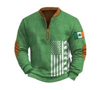 Sudadera de San Patricio para hombre, color verde, 2026, a la moda, holgada, a la moda, con estampado 3D, ropa para festivales del día irlandés, verde menta, S