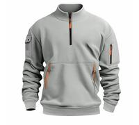 Sudadera de trabajo con media cremallera para hombre, sudadera deportiva de manga larga, sudaderas casuales a la moda, sudaderas de forro polar, con capucha, para gimnasio, esquí, gris, 4X-Large