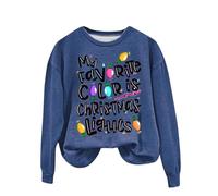 Sudadera de vestir de Navidad para mujer 2025 My Favorite Color Is Christmas Lights Print Festive Outfit Sudadera de felpa Casual Disfraz de fiesta para interiores y exteriores Regalos de Navidad