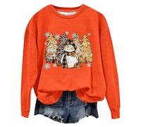 Sudadera de vestir de Navidad para mujer, camiseta de manga larga con hombros descubiertos, camiseta de gran tamaño, con estampado de copo de nieve, bonito disfraz de fiesta casual para interiores y