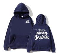 Sudadera Deporte Mujer,Camisolas de Natal,Oversized Sweatshirt For Women Heart Print Hoodie Cute Long Sleeve Sweatshirts Fleece Lined Hoodies with Chaqueta Deporte Invierno (Navy, S)