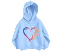Sudadera Deporte Niña Sudaderas Niña Hoodie Pullover con Capucha Manga Larga Tops con Bolsillo Monocolor Básica Casual Primavera Otoño Invierno para 3-12 Años