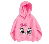 Sudadera Deporte Niña Sudaderas Niña Hoodie Pulóver Manga Larga con Capucha Tops con Bolsillo Ligero Y Cómodo Color Sólid Primavera Otoño Invierno para 3-12 Años