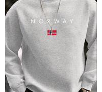 Sudadera deportiva casual de moda con cuello y estampado de NORWAY, base versátil, sudadera elegante de larga y cuello , para deportes al , superior casual de otoño/invierno para hombre
