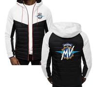 Sudadera Deportiva con Capucha para Hombre MV Agusta, Sudadera con Capucha con Estampado de Patchwork, Sudadera con Cremallera, Sudadera de Manga Larga con Bloques de Color,F-M
