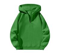 Sudadera deportiva holgada con media cremallera para mujer (verde, M)