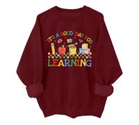 Sudadera divertida con texto en inglés «It's A Good Day For Learning», Burdeos, L