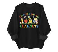 Sudadera divertida con texto en inglés «It's A Good Day For Learning», Negro, L